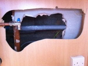 Image shows how it can be hard to find a high water pressure leak.