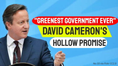 Article thumbnail shows David-Cameron when in charge of the greenest government ever.
