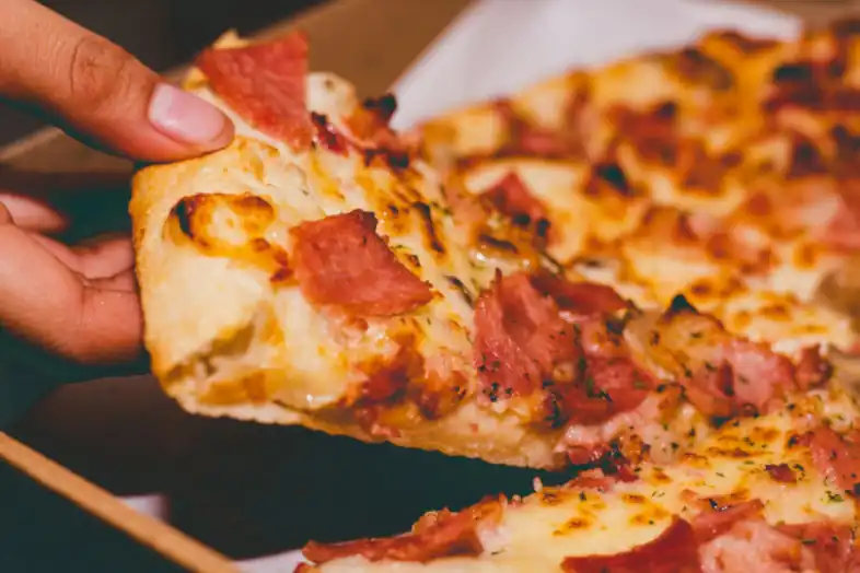 A delicious portion of pizza
