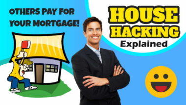 Cartoon illustrates house hacking where others pay your mortgage!