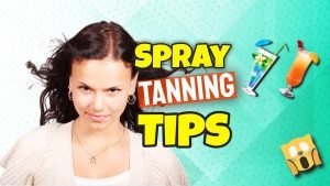 Image text says: "Spray tanning tips".