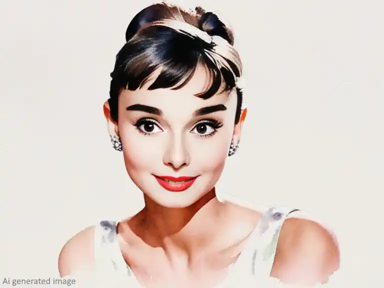 A portrait of a young Audrey Hepburn (AI generated.)