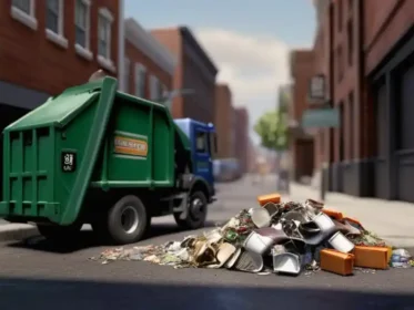 A detailed Matchbox Working Rigs Garbage Truck in realistic play environment.