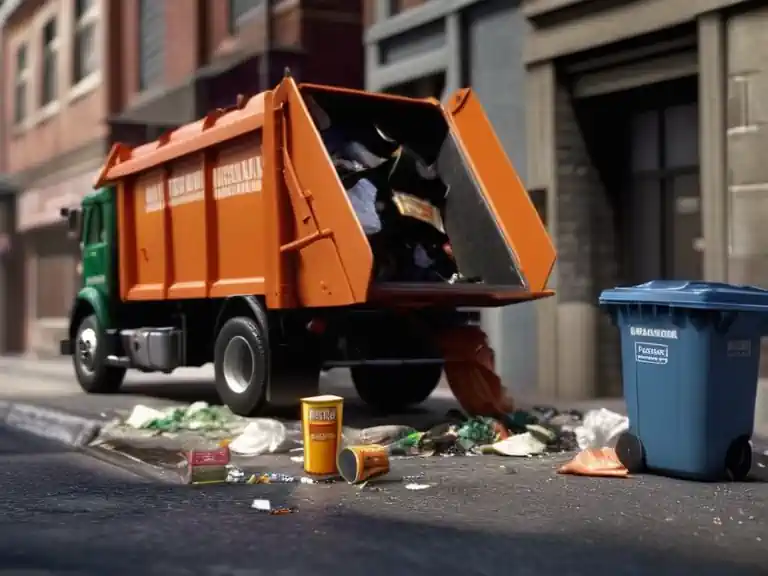 A detailed Matchbox Working Rigs Garbage Truck in realistic play environment.