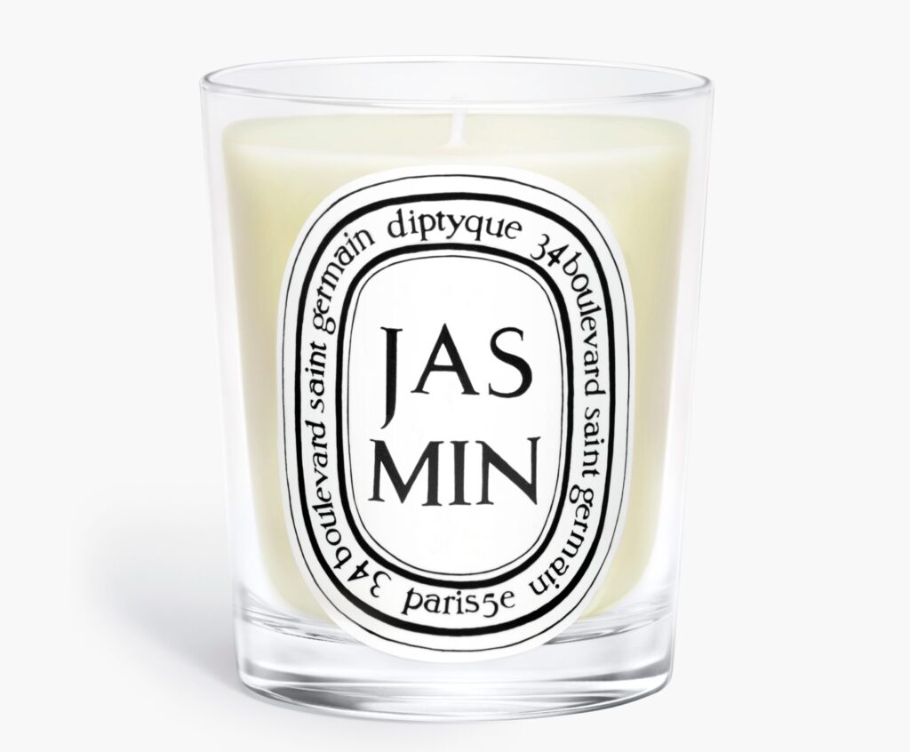 An illustration showing the Diptyque Jasmin candle.