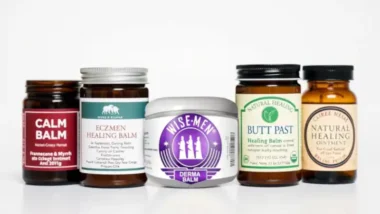 Various healing balms including Wise Men Healing Balm with frankincense and myrrh essential oils