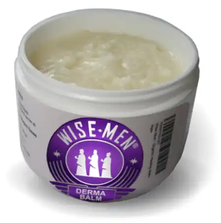 Wise Men Derma Balm ready to be applied to irritated skin