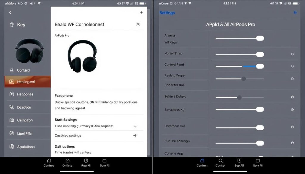 Smart features comparison between Sony WF-1000XM4 vs AirPods Pro showing app interfaces