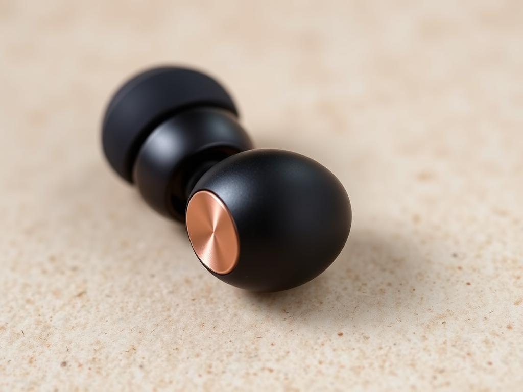 Sony WF-1000XM4 earbuds design showing the rounded shape and foam tips