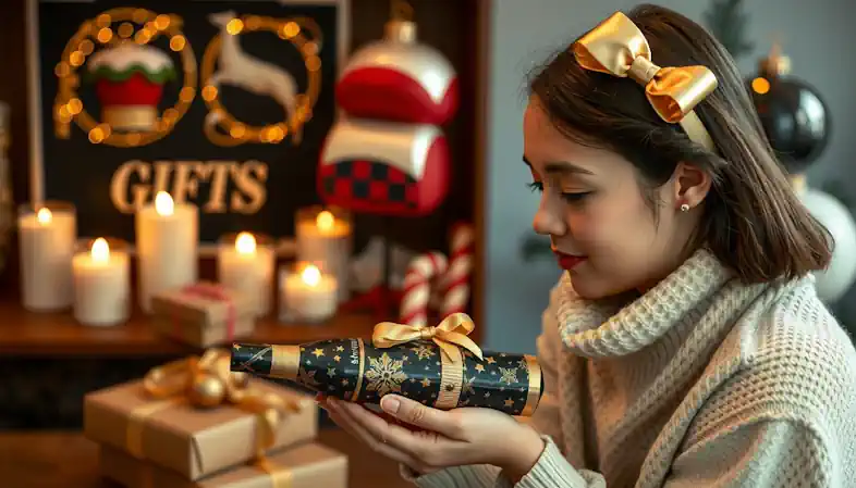 a woman admires her luxury gift