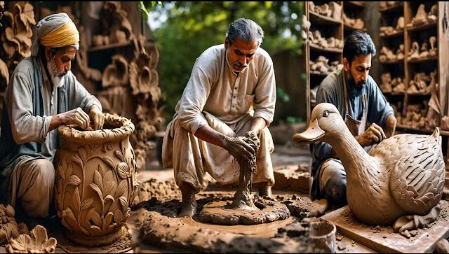 Craftsmen producing unique artisan gifts. Craftsmen producing unique artisan gifts.