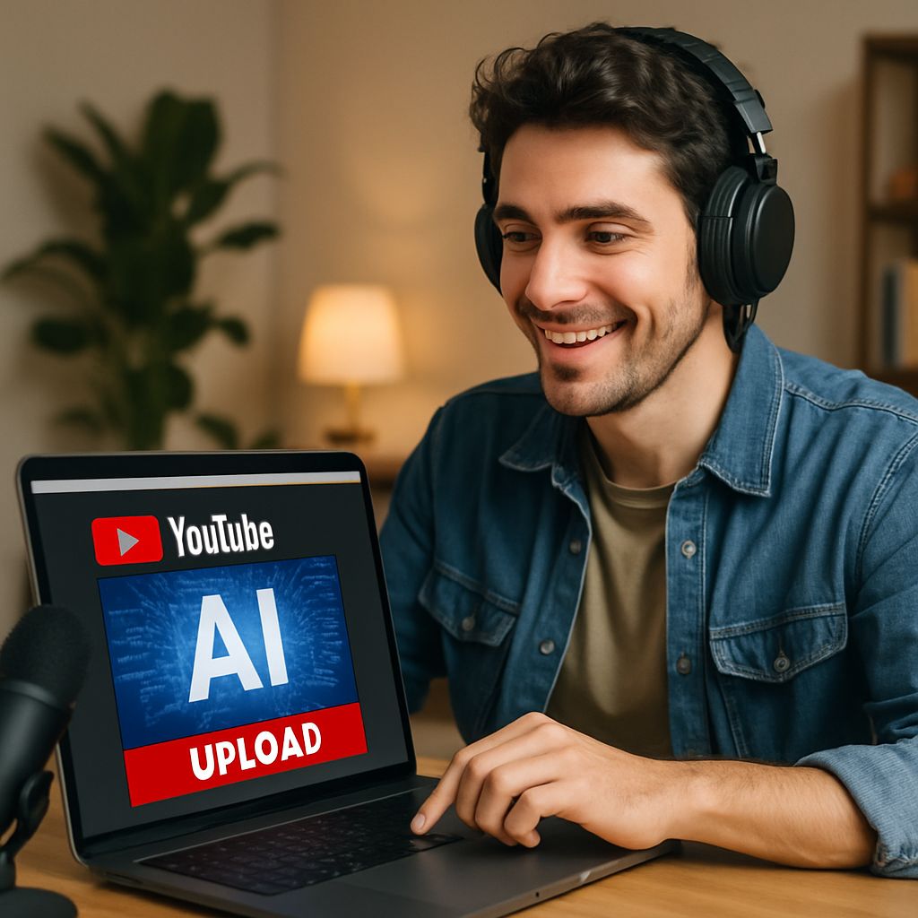 Best AI Generators for YouTube - Image shows a social media influencer preparing to promote a video creation tool.