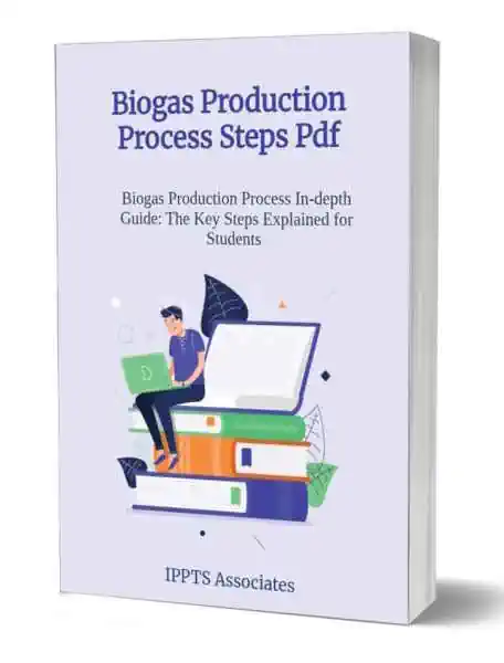 3D cover image of the biogas production-process steps paperback ebook.