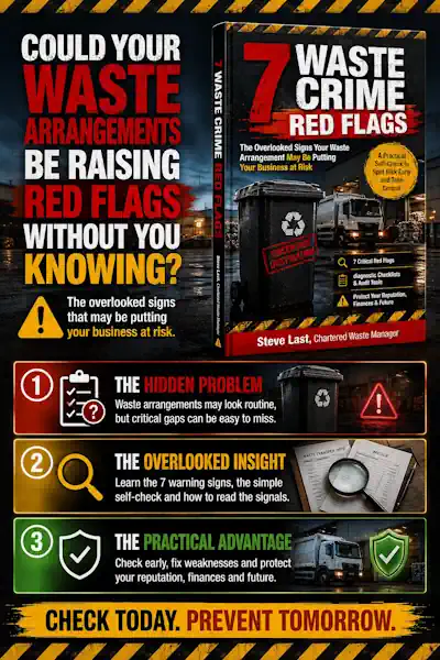 7 Waste Crime Flags - eBook social media product info banner ad.