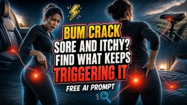 Image with the text: Top of Bum Crack Sore and Itchy Find What Keeps Triggering It - Free AI Prompt.