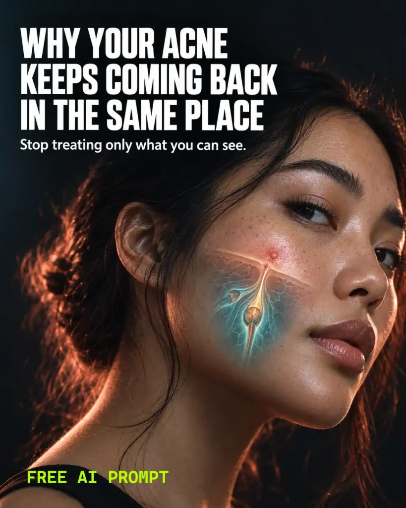 Image with text: Stop treating only the acne you can see.